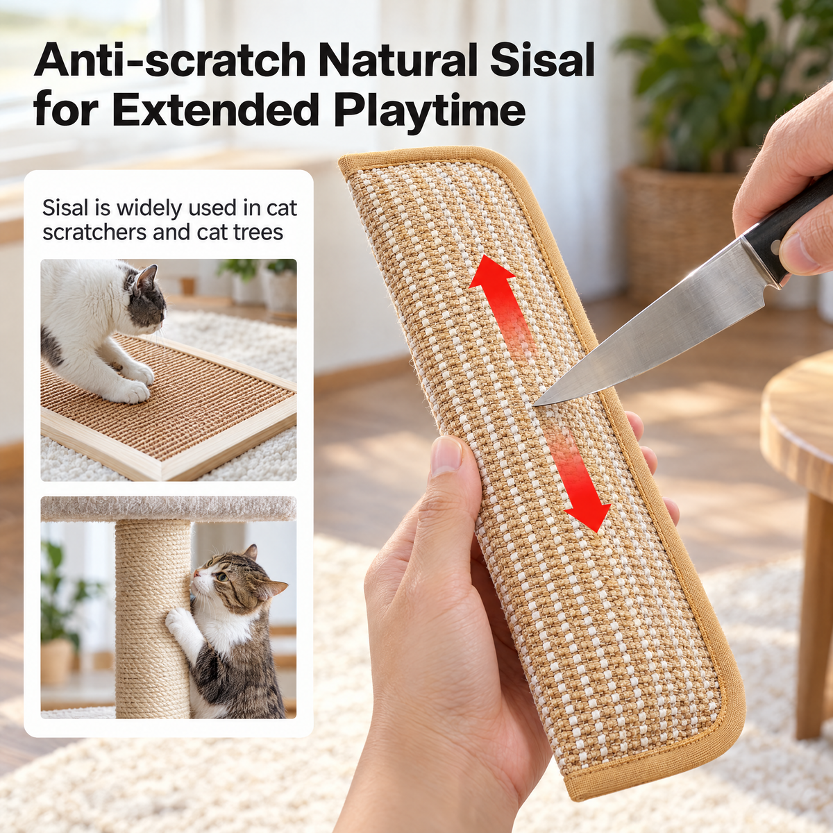 Cat Toys Pack of 2 with 6000Mg A+ Organic Catnip, Sisal Material