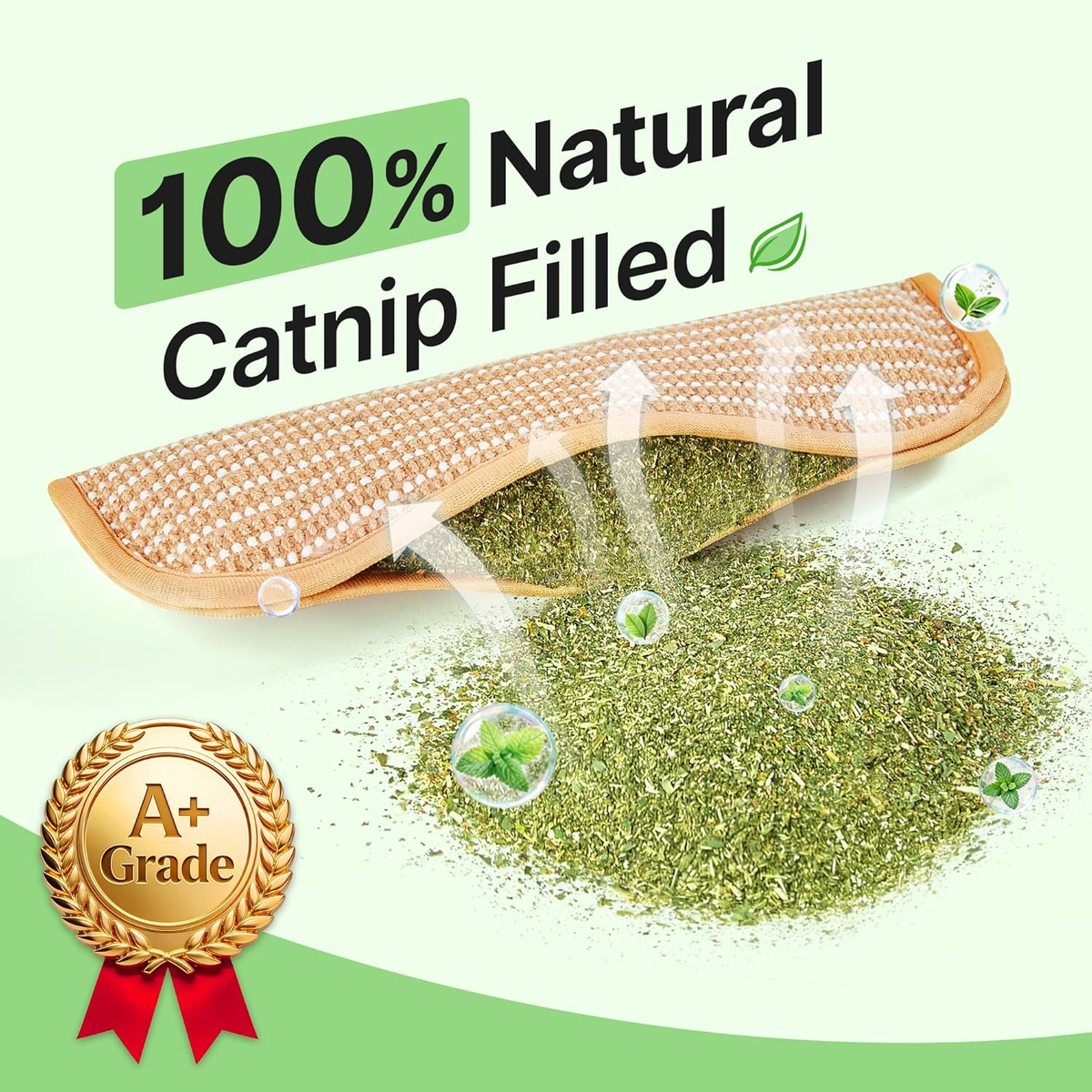 Cat Toys Pack of 2 with 6000Mg A+ Organic Catnip, Sisal Material