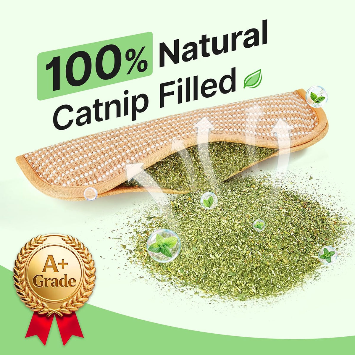 Cat Toys Pack of 2 with 6000Mg A+ Organic Catnip, Sisal Material