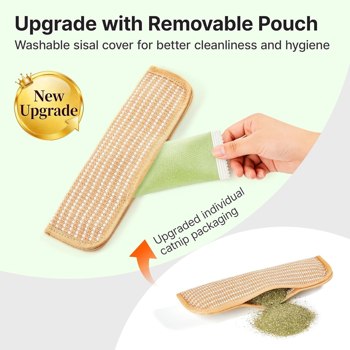 Cat Toys Pack of 2 with 6000Mg A+ Organic Catnip, Sisal Material